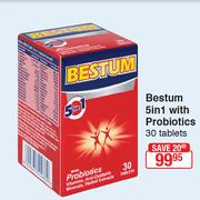 Bestum 5 In 1 With Probiotics 30 Tablets