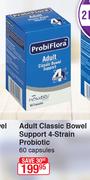 Probi Flora Adult Classic Bowel Support 4 Strain Probiotic 60 Capsules