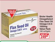 Bioter Health Omega Select Flax Seed Oil Omega 3:6:9 1000 mg Value Pack 180 Softgels