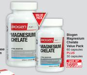 Biogen Magnesium Chelate Value Pack 60 Capsules Plus 30 Capsules-Per Pack