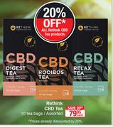 Rethink CBD Tea 10 Tea Bags Assorted-Each