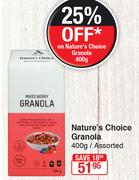 Nature's Choice Granola Assorted-400g