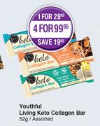 Youthful Living Keto Collagen Bar Assorted-52g Each