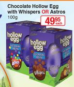 Qadbury Chocolate Hollow Egg With Ehispers Or Astros-100g Each