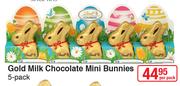 Gold Milk Chocolate Mini Bunnies 5Pack-PerPack