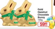 Gold Hazelnut Chocolate Bunny-100g Each