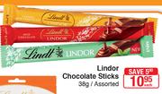 Lindor Chocolate Sticks-38g Each