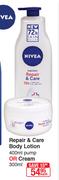 Nivea Repair & Care Body Lotion 400ml Pump Or Cream 300ml-Each