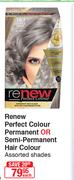 Renew Perfect Colour Or Permanent or Semi-Permanent Hair Colour Assorted Shades-Each