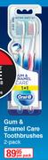 Oral-B Gum & Enamel Care Toothbrushes 2 Pack-Per Pack