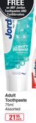 Jordan Adult Toothpaste Assorted-75ml Each