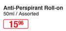 Adidas Anti-Perspirant Roll On-50ml