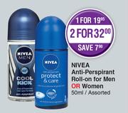 Nivea Anti-Perspirant Roll-On For Men or Women-50ml
