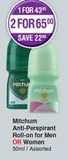 Mitchum Anti-Perspirant Roll-On For Men Or Women 50ml