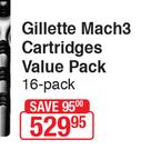 Gillete Mach3 Cartridges Value Pack-16Pack