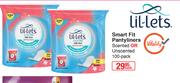 Lil-Lets Smart Fit Pantyliners Scented or Unscented 100 Pack-Each