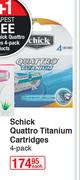 Schick Quattro Titanium Cartridges-4 Pack Each