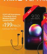 LG K11 4G Smartphone-On uChoose Flexi 120 + Free Body Glove Wireless Headset