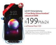 LG K11 Smartphone 4G-On uChoose Flexi 120 + Free Body Glove Headset
