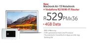 Apple Macbook Air 13 Notebook + Vodafone R218 WiFi Router-On 4GB Data