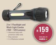 [MAKRO]- Campmaster 2 In 1 Flashlight & Work Light Combo (150 + 120 Lumens)-Each