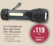 [MAKRO]- Campmaster 2 In 1 Flashlight & Work Light Combo (120 + 80 Lumens)-Each