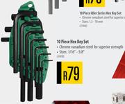 Mastercraft 10 Piece Hex Key Set