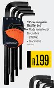 Mastercraft 9 Piece Long Arm Hex Key Set