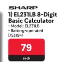 Sharp EL231LB 8-Digita Basic Calculator 753194-Each