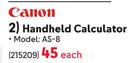 Canon Handheld Calculator 215209-Each