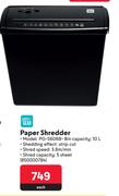 Pen + Gear Paper Shredder PG-8606B-Each