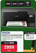 EPSON L3250 3-In-1 Eco Tank Printer 445986-Each