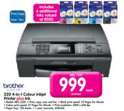 Brother 220 4-In-1 Colour Inkjet Printer Plus Ink MFC-J220