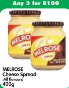 Melrose Cheese Spread(All Flavours)-3x400g