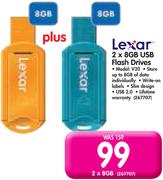 Lexar 2x8GB USB Flash Drives V20