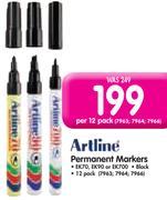 Artline Permanent Markers-Per 12 Pack