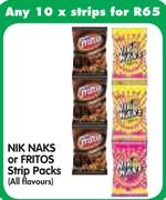 Nik Naks Or Fritos Strip Packs(All Flavours)-10's
