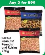 Safari Peanuts/Peanuts And Raisins-3x750g