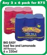 Big Easy Iced Tea And Lemonade(All Flavours)-2x6x330ml