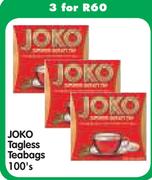 Joko Tagless Teabags-3x100's Pack