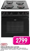 Defy 600mm Slimline Oven And Hob DBO451+DHD332-Per Set