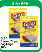 Glad Freezer Zipper Bag  Large-2 x 10's