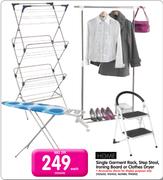 Home Single Garment Rack, Step Stool, Ironing Board Or Cloth Dryer-Each