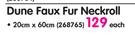 In House In Home Dune Faux Fur Neckroll 20x60Cm