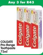 Colgate Pro-Range Toothpaste-3x75Ml