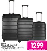 Impala 3 Piece ABS Trolley Set-Per Set