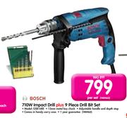 Bosch 710W Impact Drill+9 Piece Drill Bit Set GSB16RE-Per Set