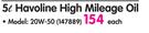Caltex 5L Havoline High Mileage Oil 20W-50