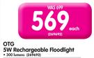 OTG 5W Rechargeable Floodlight-Each