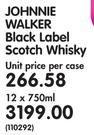 Johnnie Walker Black Label Scotch Whisky-12x750ml
